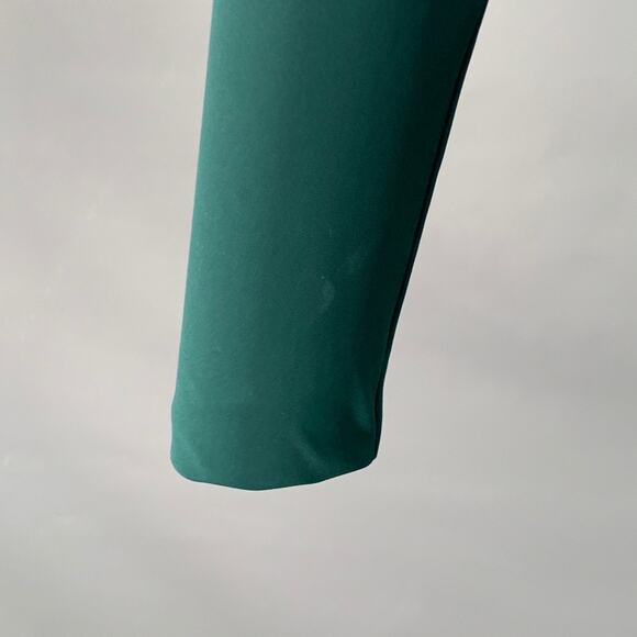 2 Kaliska Green Velvet Polyamide Blend Off Shoulder Fitted Midi Dress - Picture 9 of 11